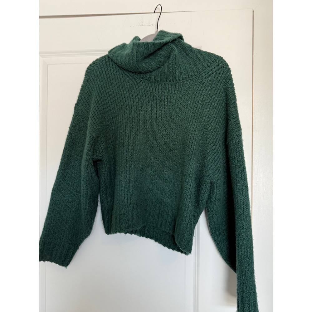 Anthropologie Pilcro Green Cotton Blend Oversized Turtleneck Sweater Small